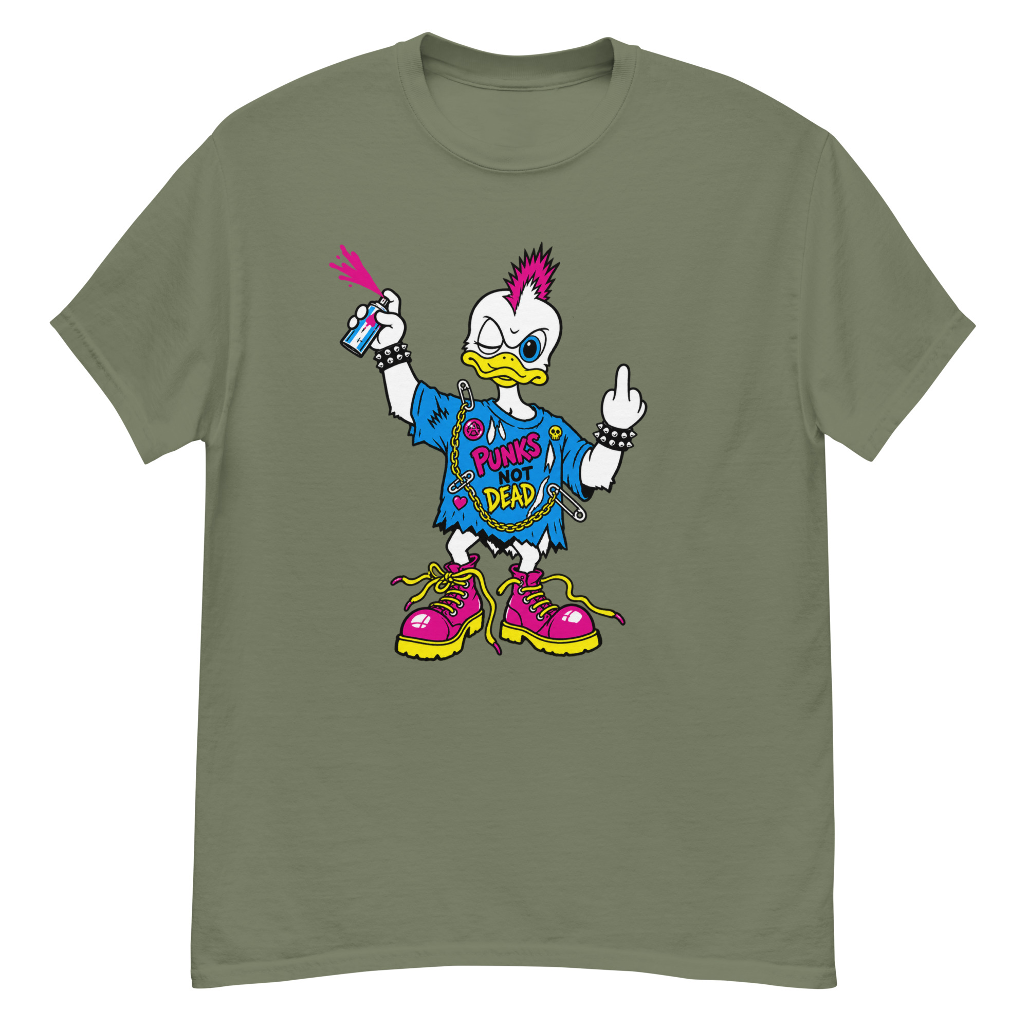 Punk Duck Cartoon T-Shirt worn by Kurt Cobain, Nirvana - Image 7