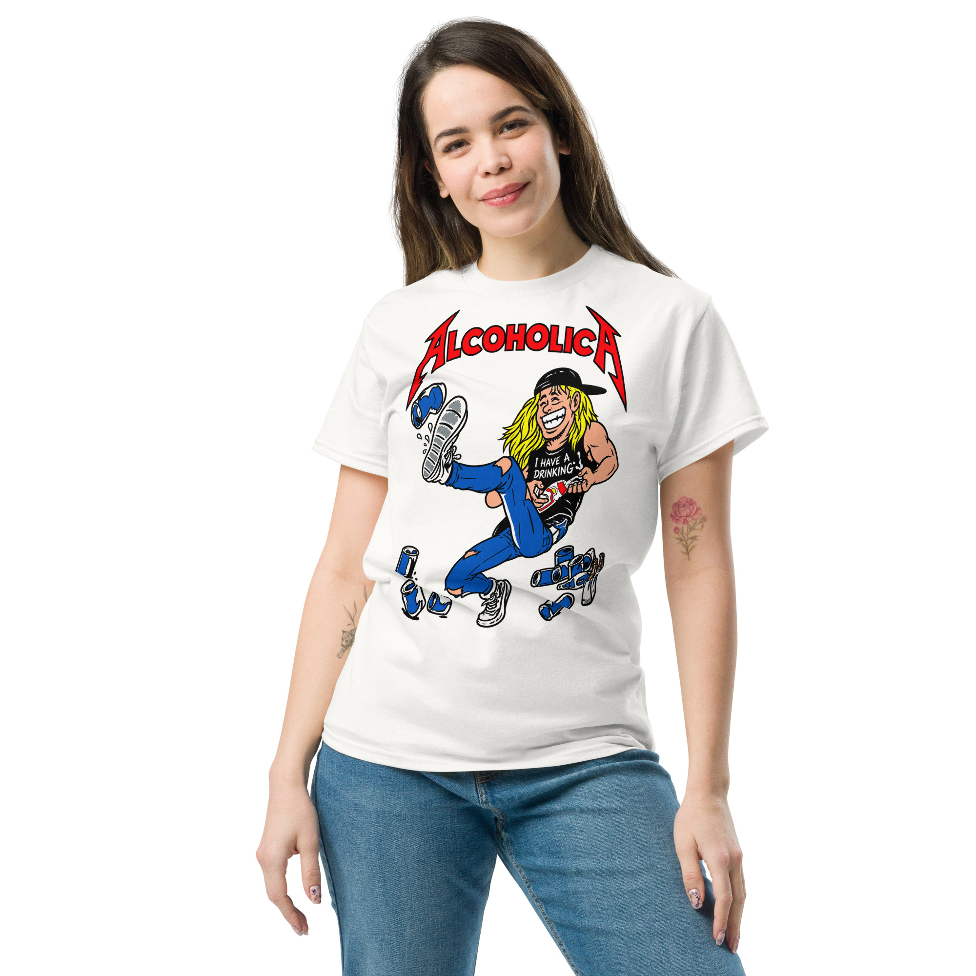 AlcoholicA drunk cartoon T-Shirt - Image 3
