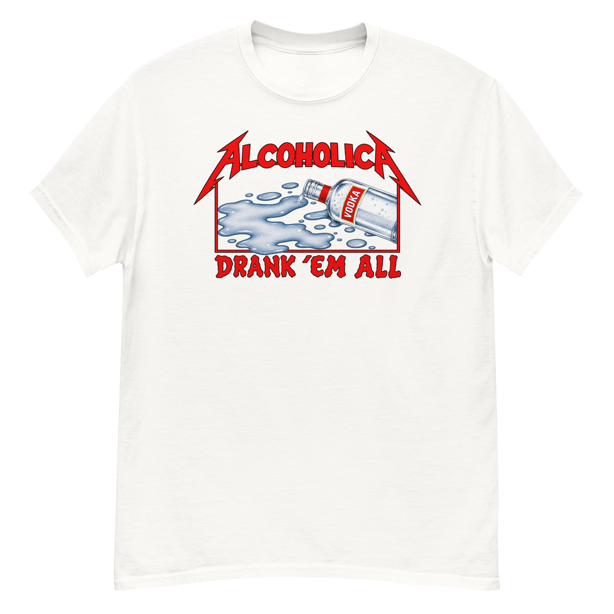AlcoholicA Drank' Em All T-Shirt as worn by James Hetfield of MetallicA