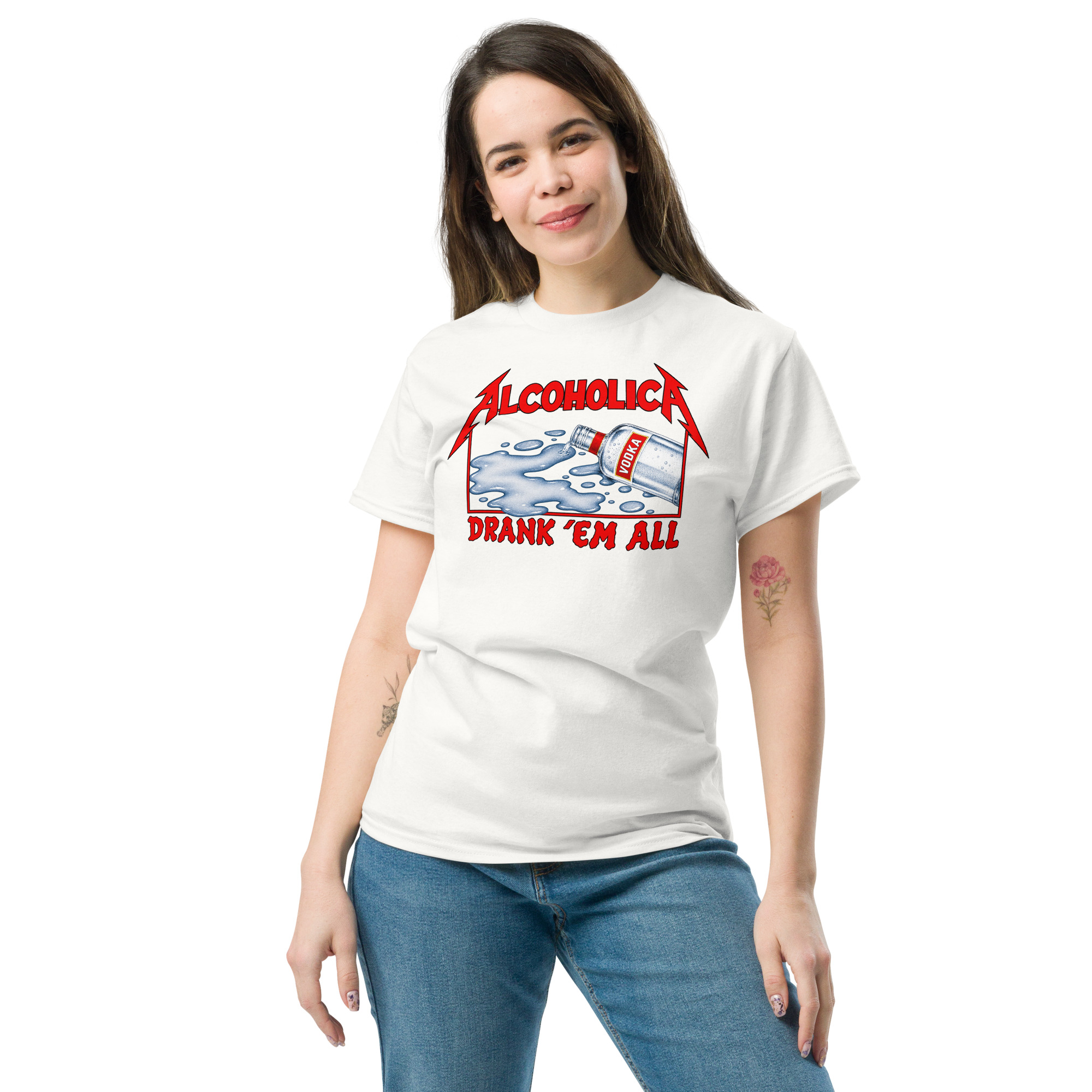 AlcoholicA Drank' Em All T-Shirt as worn by James Hetfield of MetallicA - Image 3
