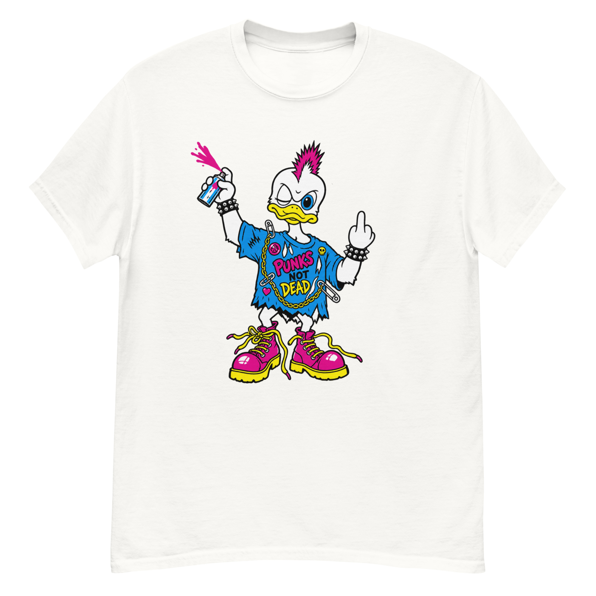 Punk Duck Cartoon T-Shirt worn by Kurt Cobain, Nirvana
