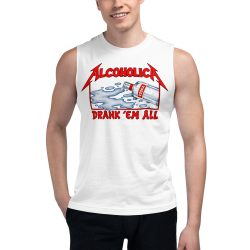 Alternative view of AlcoholicA Drank' Em All shirt as worn by James Hetfield of MetallicA