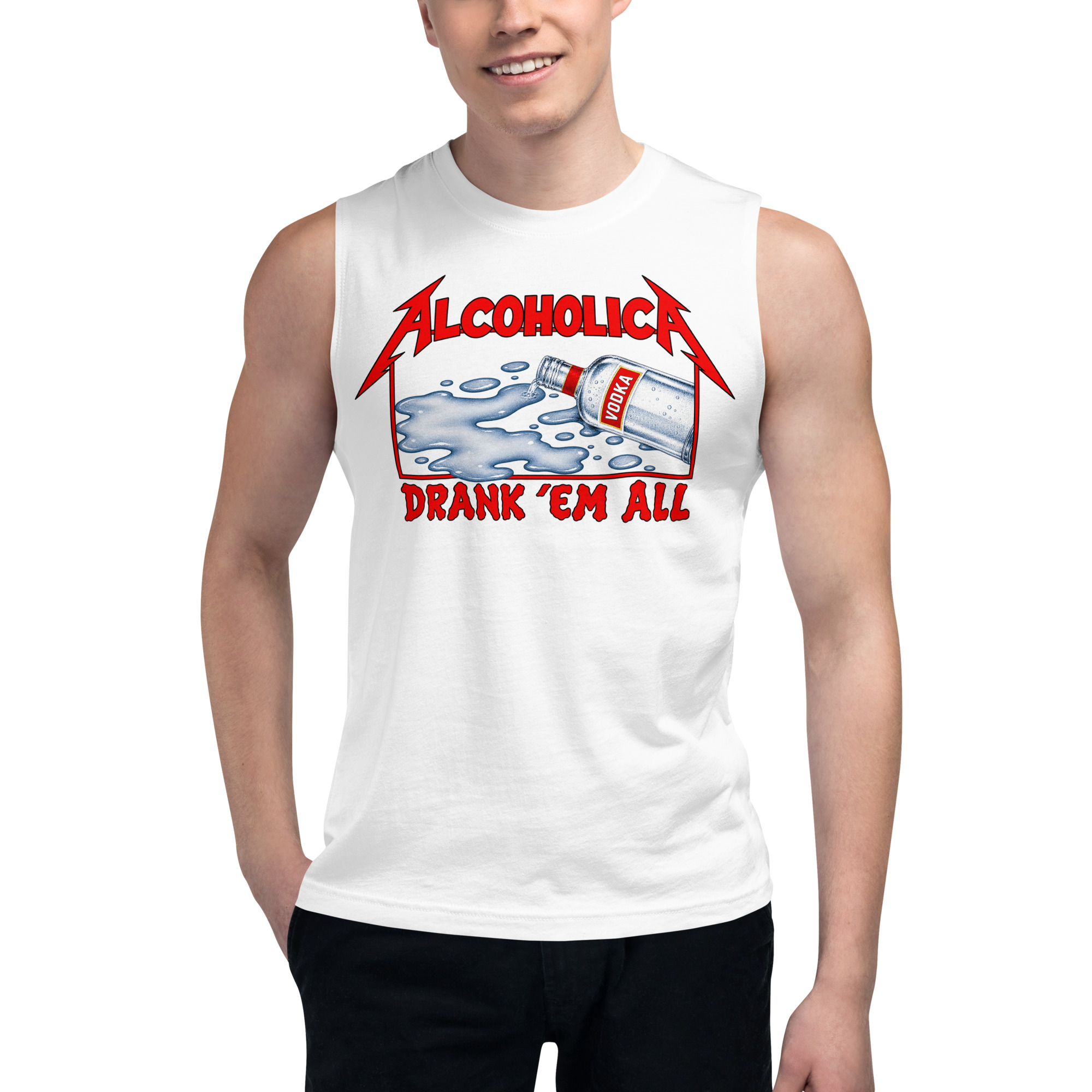 AlcoholicA Drank' Em All shirt as worn by James Hetfield of MetallicA - Image 2